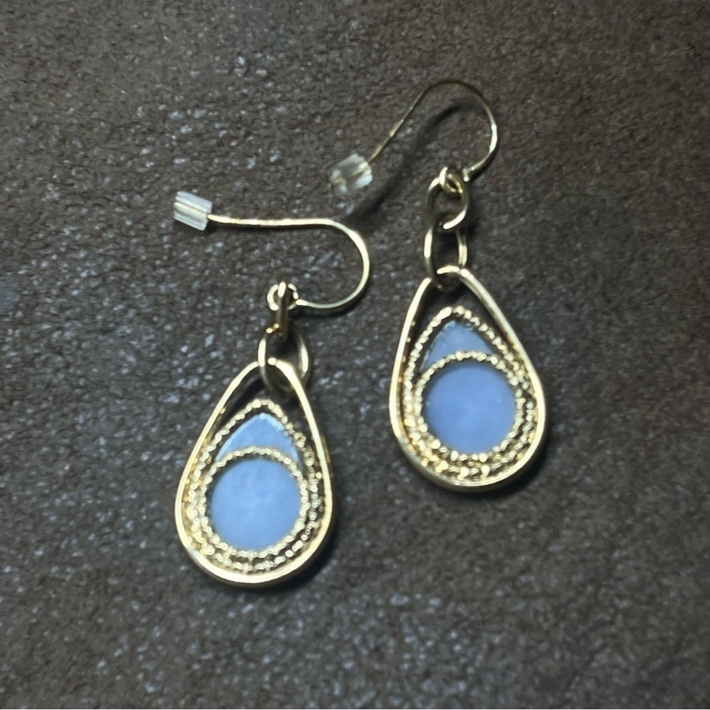 Druzy Agate Teardrop Earrings - Picture 3 of 5
